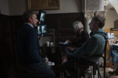 Steve Carell and Zach Braff behind the scenes of 'Rooster'