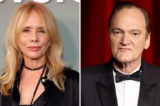 Rosanna Arquette attends the season finale screening of ‘Severance’ at DGA Theater Complex on April 8, 2022, in Los Angeles, California; Quentin Tarantino attends the 4th Annual Academy Museum Gala at the Academy Museum of Motion Pictures on October 19, 2024, in Los Angeles, California