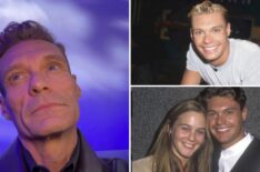 (left) Ryan Seacrest in 2026, (right) Seacrest with Alicia Silverstone (bottom), (top) the host with frosted tips