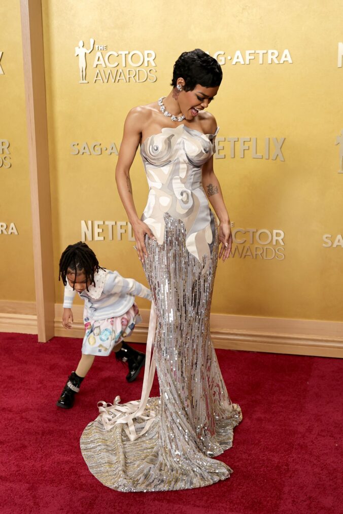 Teyana Taylor and her daughter at 2026 Actor Awards