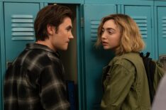 Spencer Macpherson as Xavier Baxter and Peyton List as Maddie Nears in 'School Spirits' Season 3