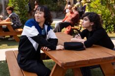 Ci Hang Ma as Quinn and Sarah Yarkin as Rhonda in 'School Spirits' Season 3