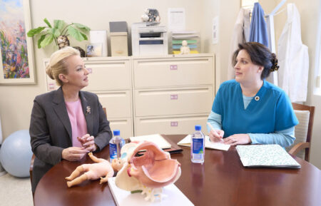 Wendi Mclendon Covey as Joyce, Allison Tolman as Alex in 'St. Denis Medical' Season 2 Episode 15