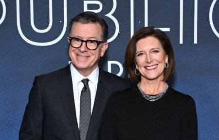 Stephen Colbert and Evelyn McGee Colbert attend the New York Public Radio Gala at the Glasshouse on November 18, 2025 in New York City. (