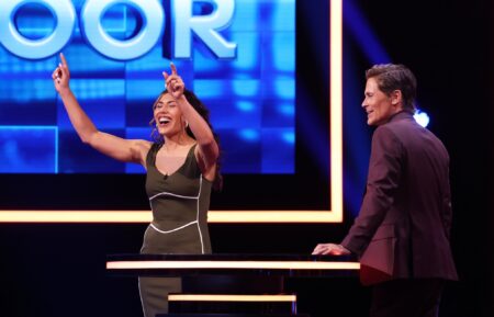 THE FLOOR: Rob Lowe (R) with a contestant in the "Who Will Win the Territory Freeze" episode of THE FLOOR airing Wednesday, May 13 (8:00-10:00 PM ET/PT on FOX.