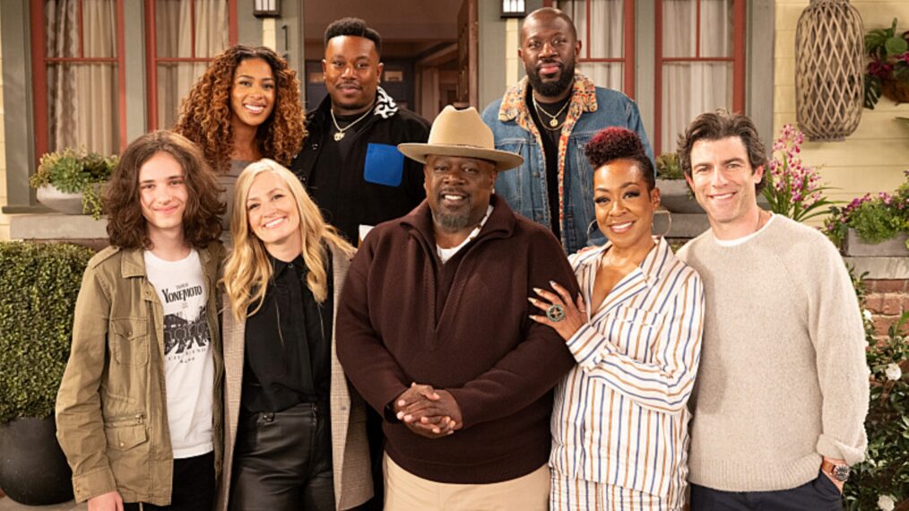 Behind the scenes coverage of the CBS Original Series THE NEIGHBORHOOD on February 11th, 2026, during their season 8 series finale table read and interview special with Entertainment Tonight. Pictured: Hank Greenspan, Skye Townsend, Beth Behrs, Marcel Spears, Cedric The Entertainer, Sheaun McKinney, Tichina Arnold and Max Greenfield