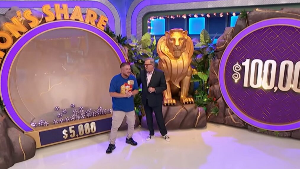 'The Price Is Right' contestant Thomas PErez winning $105,000 on The Lion's Share on March 12, 2026