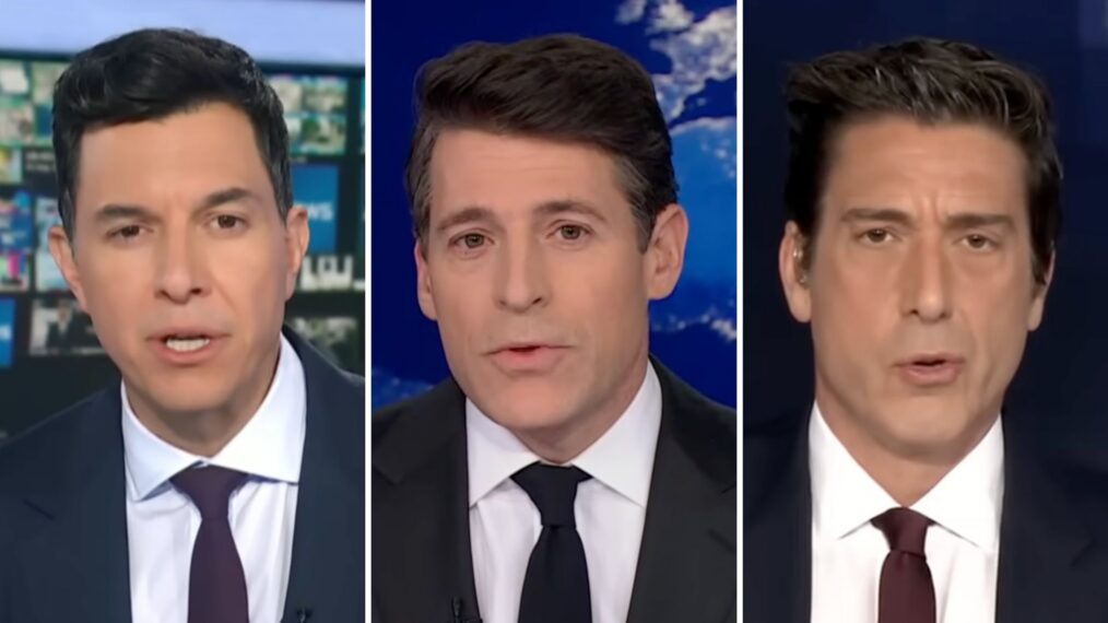Tom Llamas, Tony Dokoupil, and David Muir