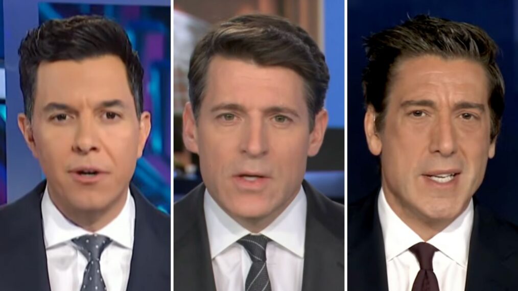 Tom Llamas, Tony Dokoupil, and David Muir