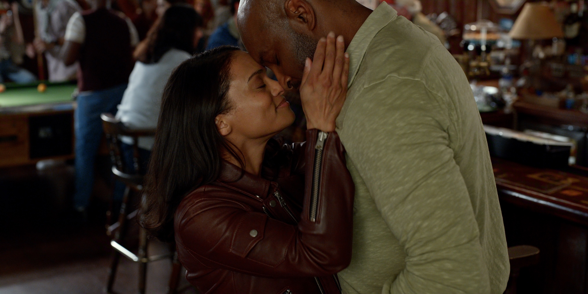 Kandyse McClure as Kaia Bryant and Colin Lawrence as John 'Preacher' Middleton in 'Virgin River' Season 7