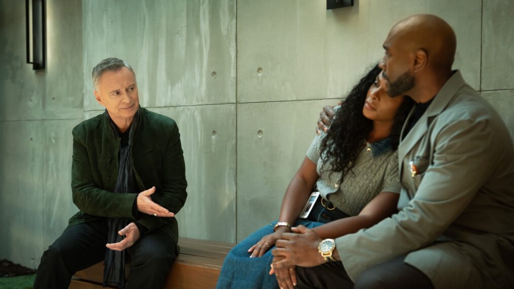 Robert Carlyle as Sherlock Holmes, Tika Sumpter as Laila and Morris Chestnut as Dr. John Watson — 'Watson' Season 2 Episode 16 'Respect the Process. Respect the Quirks'
