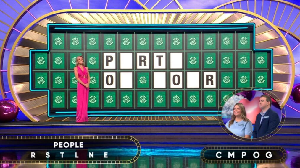 Lindsay and Tommy Benton solving the Bonus Round Puzzle on March 16, 2026