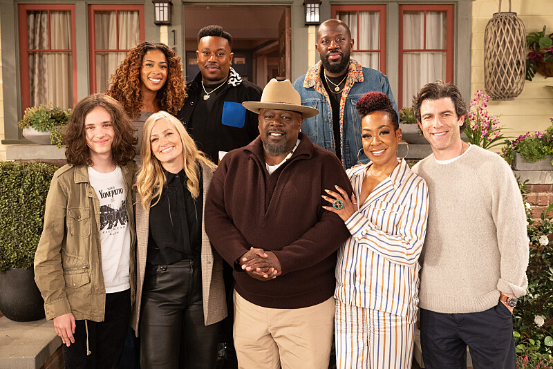 Behind the scenes coverage of the CBS Original Series THE NEIGHBORHOOD on February 11th, 2026, during their season 8 series finale table read and interview special with Entertainment Tonight. Pictured: Hank Greenspan, Skye Townsend, Beth Behrs, Marcel Spears, Cedric The Entertainer, Sheaun McKinney, Tichina Arnold and Max Greenfield. Photo: Matthew Taplinger/CBS ©2026 CBS Broadcasting, Inc. All Rights Reserved.
