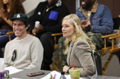 Behind the scenes coverage of the CBS Original Series THE NEIGHBORHOOD on February 11th, 2026, during their season 8 series finale table read and interview special with Entertainment Tonight. Pictured: Max Greenfield and Beth Behrs. Photo: Matthew Taplinger/CBS ©2026 CBS Broadcasting, Inc. All Rights Reserved.