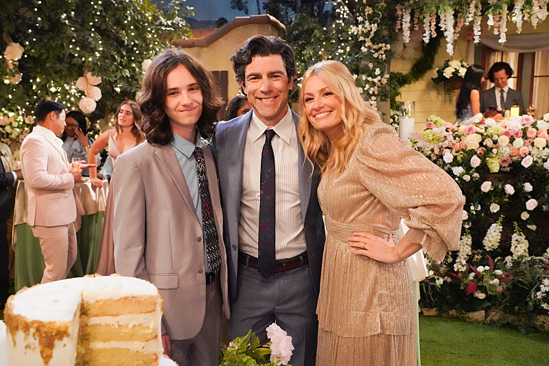 “Welcome to Goodbye” – Two joyful wedding celebrations bring loved ones together while old tensions and heartfelt confessions surface one last time. Meanwhile, tough goodbyes loom and the family looks ahead to a new chapter shaped by love, growth and change, on the series finale of THE NEIGHBORHOOD, Monday, May 11 (8:00-8:30 PM, ET/PT) on the CBS Television Network, and streaming on Paramount+ Pictured: Hank Greenspan, Max Greenfield and Beth Behrs. Photo: Monty Brinton/CBS ©2026 CBS Broadcasting, Inc. All Rights Reserved.