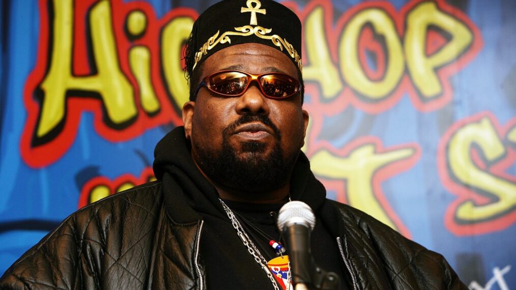 NEW YORK - FEBRUARY 28: Hip hop pioneer Afrika Bambaataa speaks during a press conference to announce the launch of The Smithsonian's 'Hip-Hop Won't Stop: The Beat, The Rhymes, The Life' at the Hilton Hotel February 28, 2006 in New York City. (Photo by Scott Gries/Getty Images)