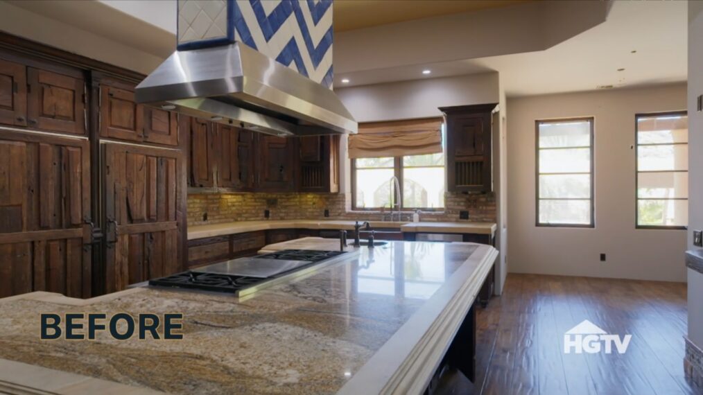 'Bachelor Mansion Takeover,' HGTV, Season 1, Episode 6, April 6, 2026, kitchen before.