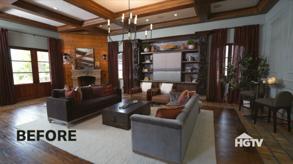 'Bachelor Mansion Takeover,' HGTV, Season 1, Episode 6, April 6, 2026, mixer room update before.