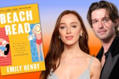 Phoebe Dynevor and Patrick Schwarzenegger as January and Gus in Beach Read