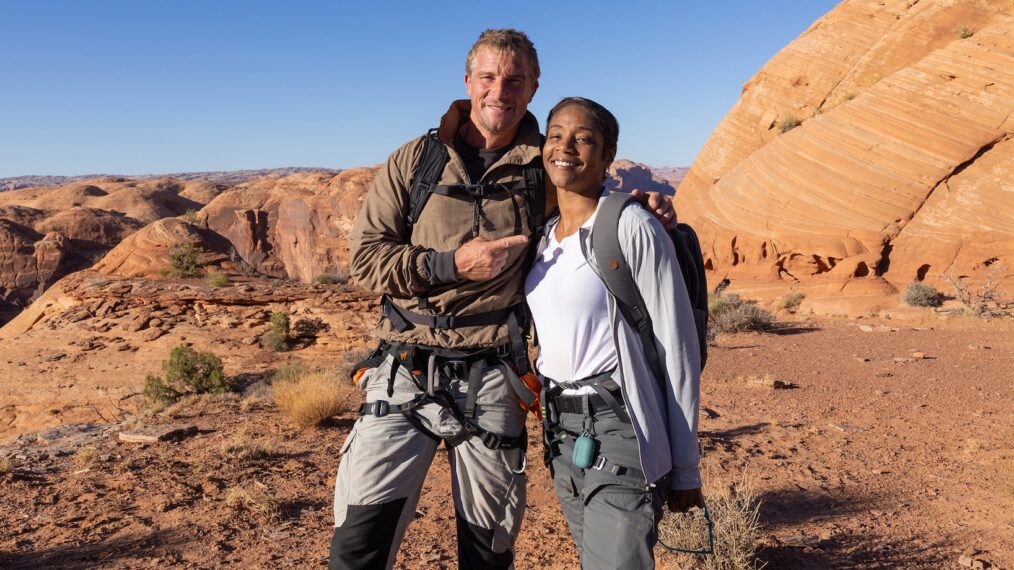 Bear Grylls and Tiffany Haddish on Season 1, Episode 2, of Fox's 'Bear Brylls Is Running Wild,' April 28, 2026.