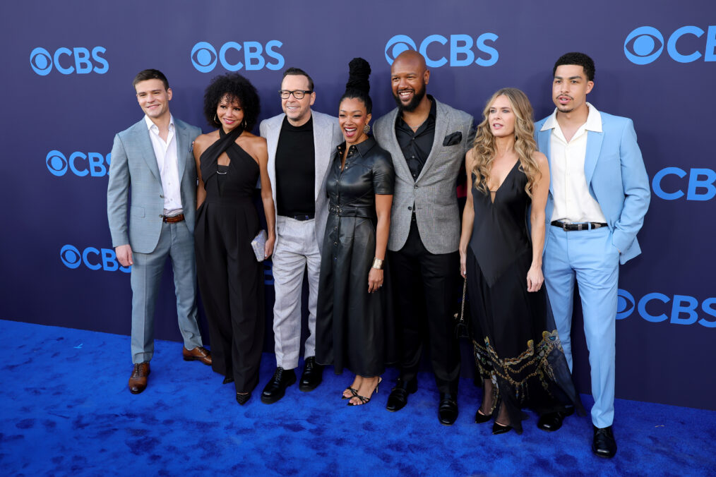 LOS ANGELES, CALIFORNIA - APRIL 15: (L-R) Mika Amonsen and Gloria Reuben, Donnie Wahlberg of New Kids on the Block and Sonequa Martin-Green, Kenric Green, Maggie Lawson and Marcus Scribner attend CBS Fest 2026 at Paramount Pictures Studios on April 15, 2026 in Los Angeles, California. (Photo by Kevin Winter/Getty Images)