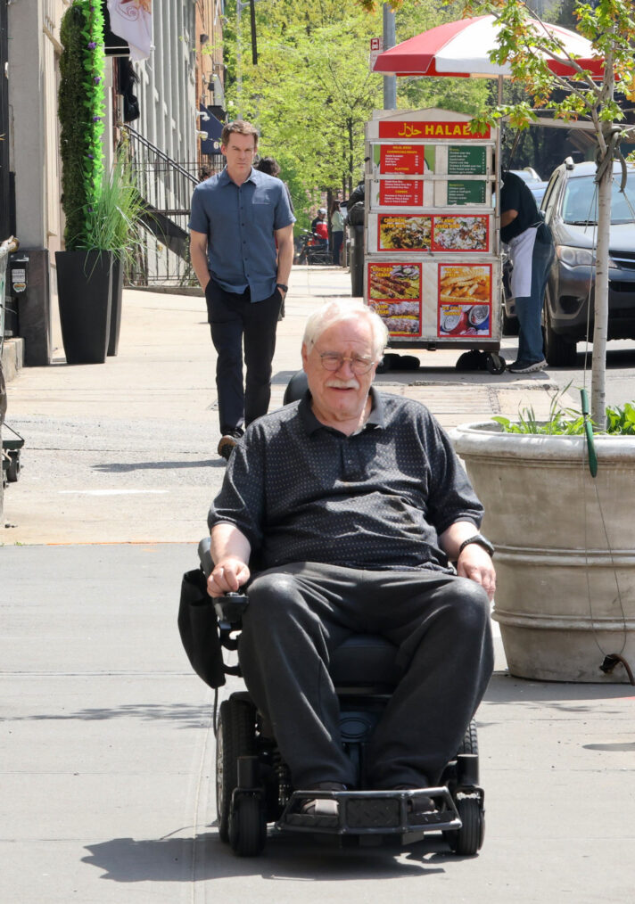 NEW YORK, NY - APRIL 16: Michael C. Hall and Brian Cox are seen on the set of 