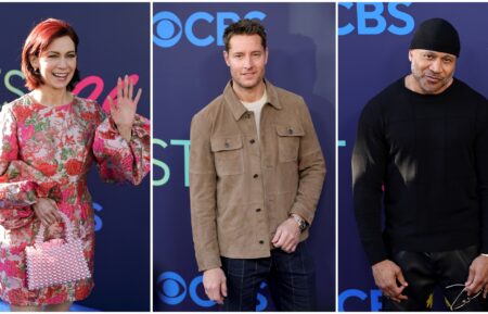 Carrie Preston, Justin Hartley, and LL Cool J at CBS Fest