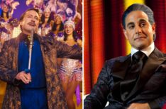 Kieran Culkin and Stanley Tucci as Caeser Flickerman in Sunrise on the Reaping and The Hunger Games