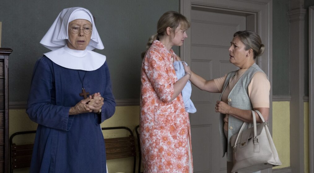 CALL THE MIDWIFE (Season 15) - Season 15 - Episode 4 Sister Julienne (JENNY AGUTTER), Pam (Sophie Ford), and Marjorie Bennett (GINA MURRY) - CALL THE MIDWIFE (Season 15) - Credit: Neal Street Productions/Olly Courtney