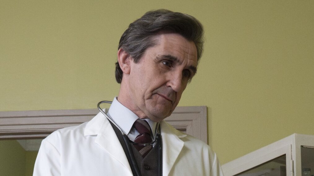 CALL THE MIDWIFE (Season 15) - Season 15 Episode 2 Sister Julienne (JENNY AGUTTER), Patrick Turner (STEPHEN MCGANN), and Estelle (Julie Lamberton) Credit: PBS/Neal Street Productions