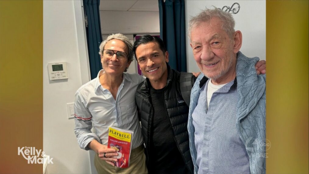 Photo of Gary Janetti, Mark Consuelos, and Ian McKellan aired on the April 6, 2026, episode of ABC's 'Live With Kelly and Mark.'