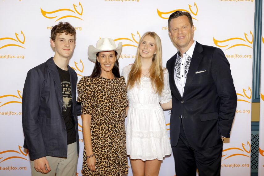 George Geist, Christina Geist, Lucie Geist, and Willie Geist attend "A Country Thing Happened on the Way to Cure Parkinson's" benefitting The Michael J. Fox Foundation at The Fisher Center for the Performing Arts on April 16, 2025 in Nashville, Tennessee.