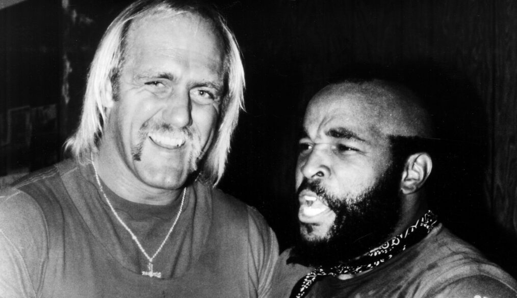 Hulk Hogan (aka Terry Bollea), left, and Mr. T., 1985