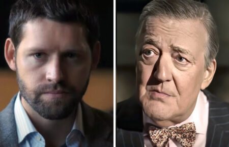 A FRIEND OF DOROTHY, Stephen Fry, 2025. © Filthy Gorgeous Productions / courtesy Everett Collection; THE GOOD NEIGHBOR, Luke Kleintank, 2021. © Screen Media Films / courtesy Everett Collection