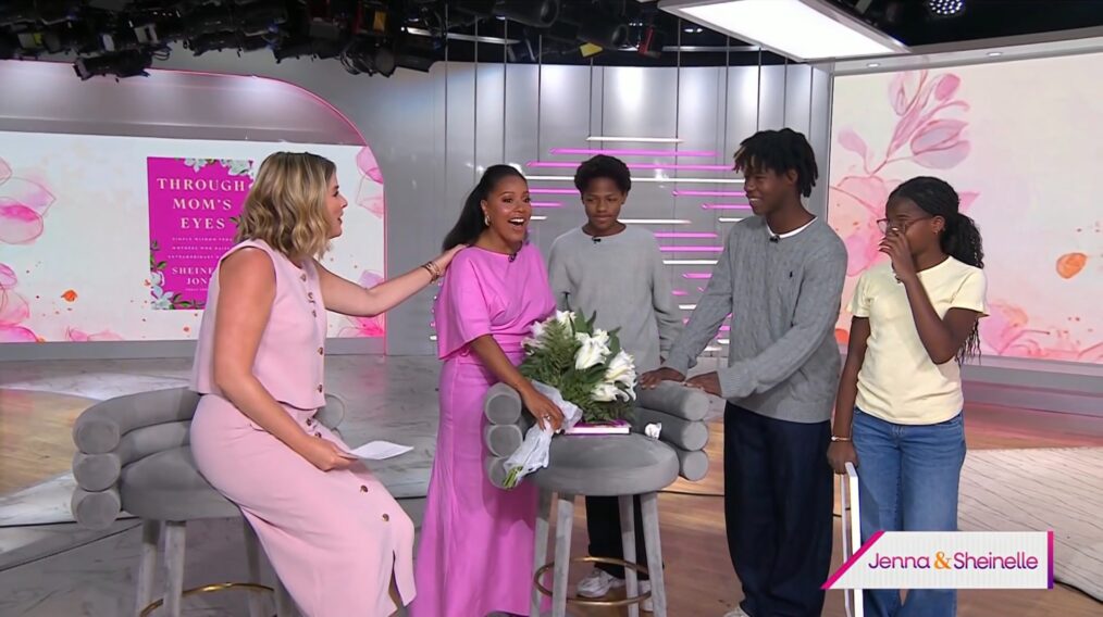 Jenna Bush Hager, Sheinelle Jones and her kids Uche, Clara, and Kayin on the April 14, 2026, episode of 'Today With Jenna & Sheinelle.'