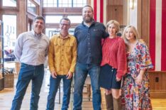 Jim Rasberry, Josh Nowell, Ben Napier, Erin Napier, and Mallorie Rasberry, HGTV 'Home Town: Inn This Together,' Season 1 promo pic 2026.
