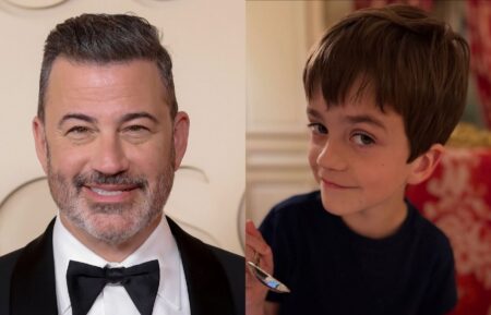 Jimmy Kimmel attends the 98th Oscars at Dolby Theatre on March 15, 2026 in Hollywood, California; Jimmy Kimmel's son, Billy, Instagram April 21, 2025.