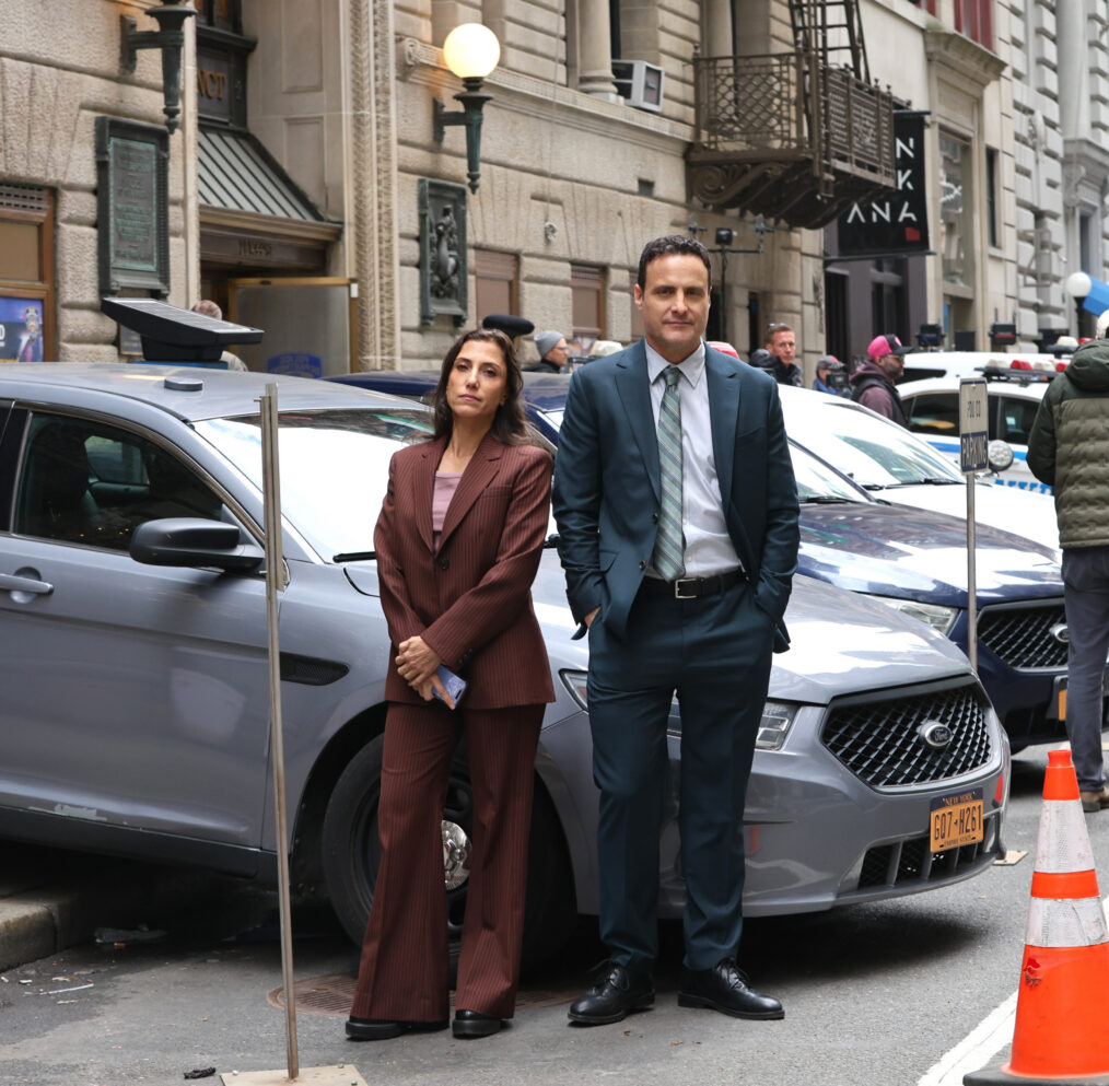 NEW YORK, NY - APRIL 21: Kadia Saraf and Dominic Fumusa are seen on the set of 