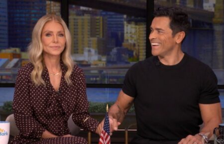 Kelly Ripa and Mark Consuelos on the April 15, 2026, episode of 'Live With Kelly and Mark.'