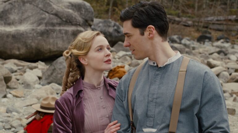 Lachlan Quarmby and Roan Curtis as Alexander and Olivia in 'Hope Valley: 1874'