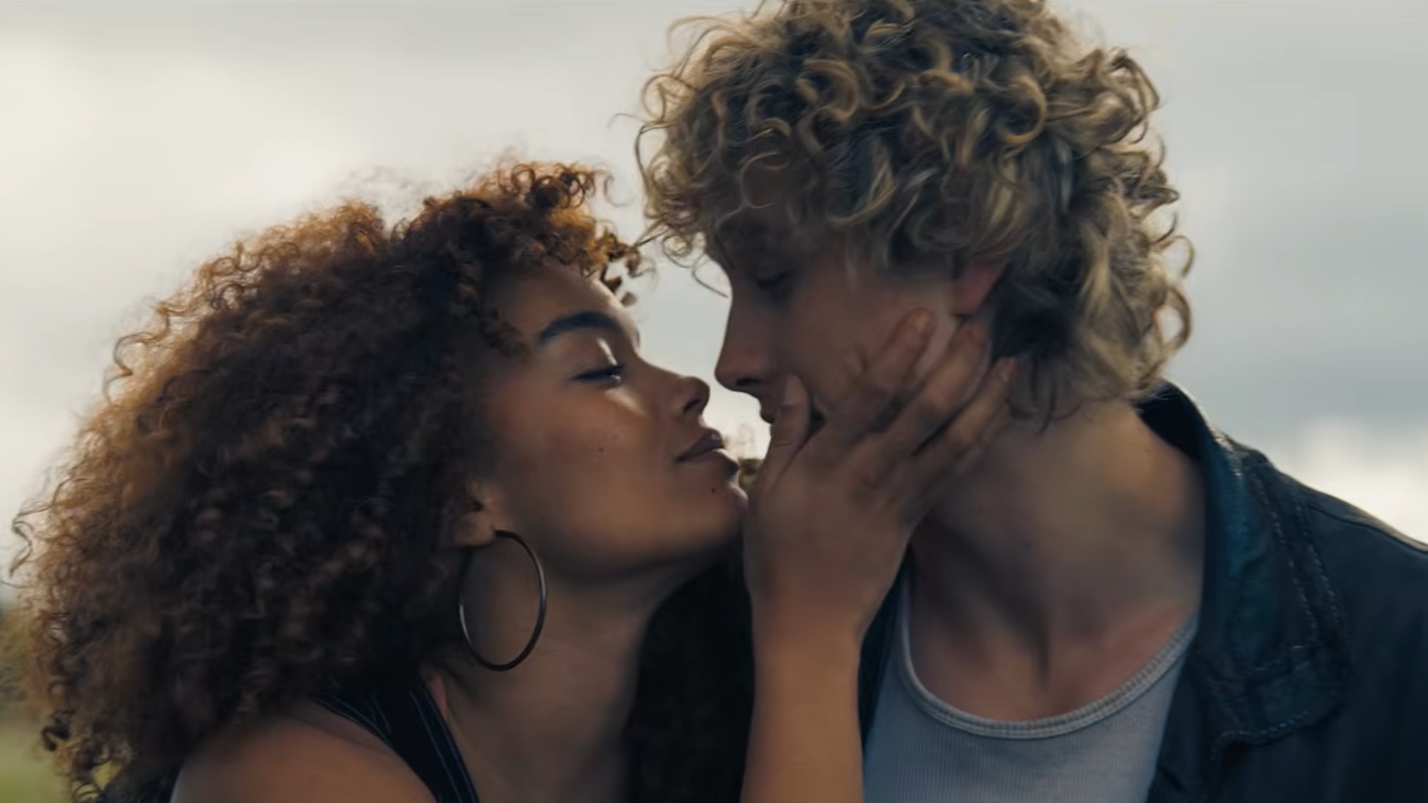 Whitney Peak as Lenore Dove Baird and Joseph Zada as Haymitch in Sunrise on the Reaping