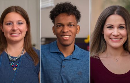 Madison Marilla, Logan Pereria, and Hailey Kocvar of Love on the Spectrum