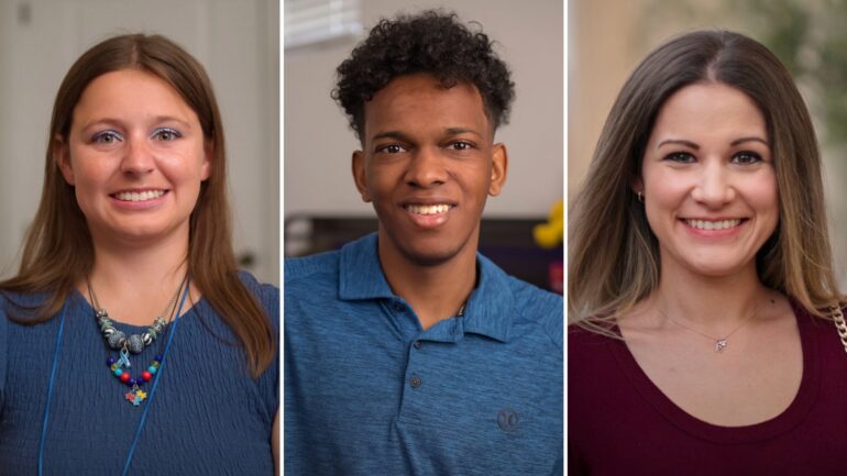 Madison Marilla, Logan Pereria, and Hailey Kocvar of Love on the Spectrum