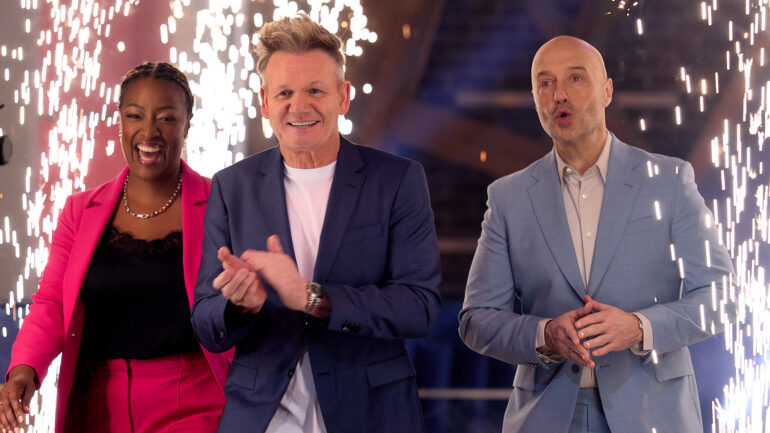 Judge Tiffany Derry, host/Judge Gordon Ramsay and Judge Joe Bastianich — 'MasterChef: Global Gauntlet'