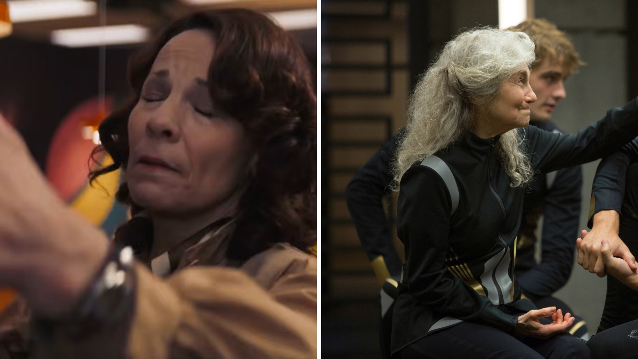 Lili Taylor and Lynn Cohen Mags in Sunrise on the Reaping and The Hunger Games: Catching Fire