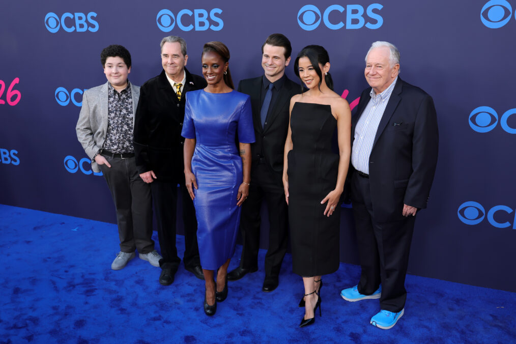 LOS ANGELES, CALIFORNIA - APRIL 15: (L-R) Aaron Harris, Beau Bridges, Skye P. Marshall, Jason Ritter, Leah Lewis and Sam Anderson attend CBS Fest 2026 at Paramount Pictures Studios on April 15, 2026 in Los Angeles, California. (Photo by Kevin Winter/Getty Images)