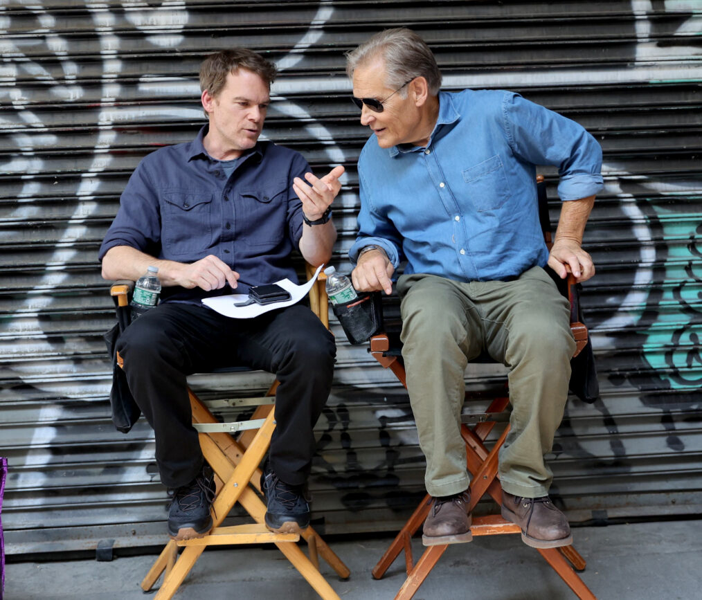 NEW YORK, NY - APRIL 15: 'Michael C. Hall and James Remar are seen on the set of 