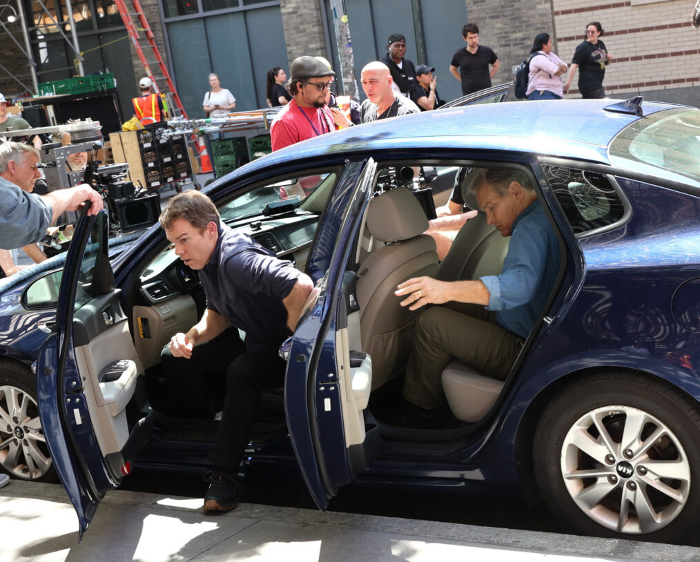 NEW YORK, NY - APRIL 15: 'Michael C. Hall and James Remar are seen on the set of 