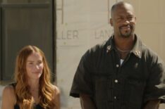 Mina Starsiak Hawk and Vernon Davis on Season 7, Episode 1, of HGTV's 'Rock the Block,' April 13, 2026.