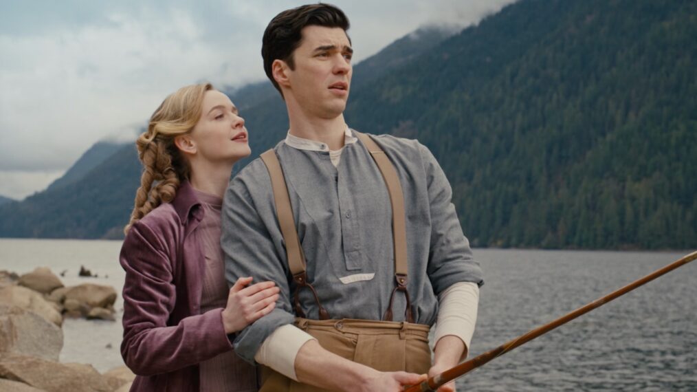 Lachlan Quarmby and Roan Curtis as Alexander and Olivia in 'Hope Valley: 1874'